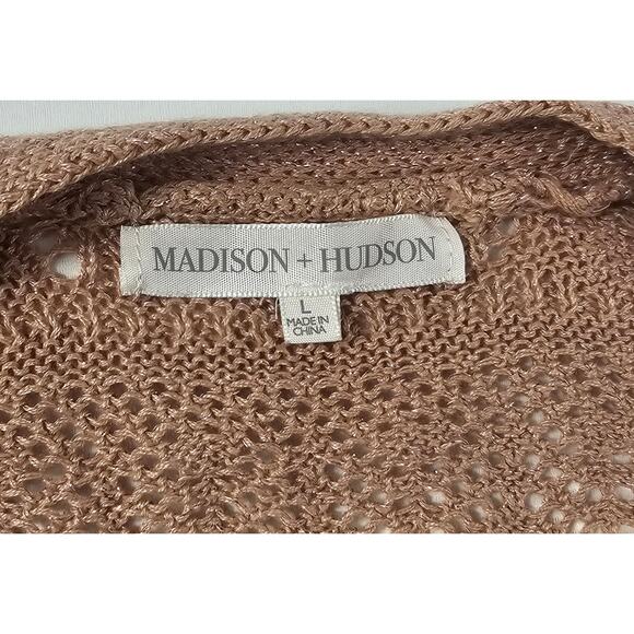 NWT Madison Hudson light pink open cardigan sparkle sweater sz L large glam - Picture 4 of 9